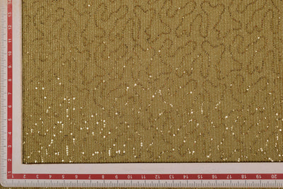 Golden Pleated Lurex Knit Fabric