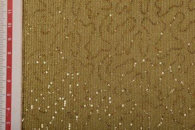 Golden Pleated Lurex Knit Fabric