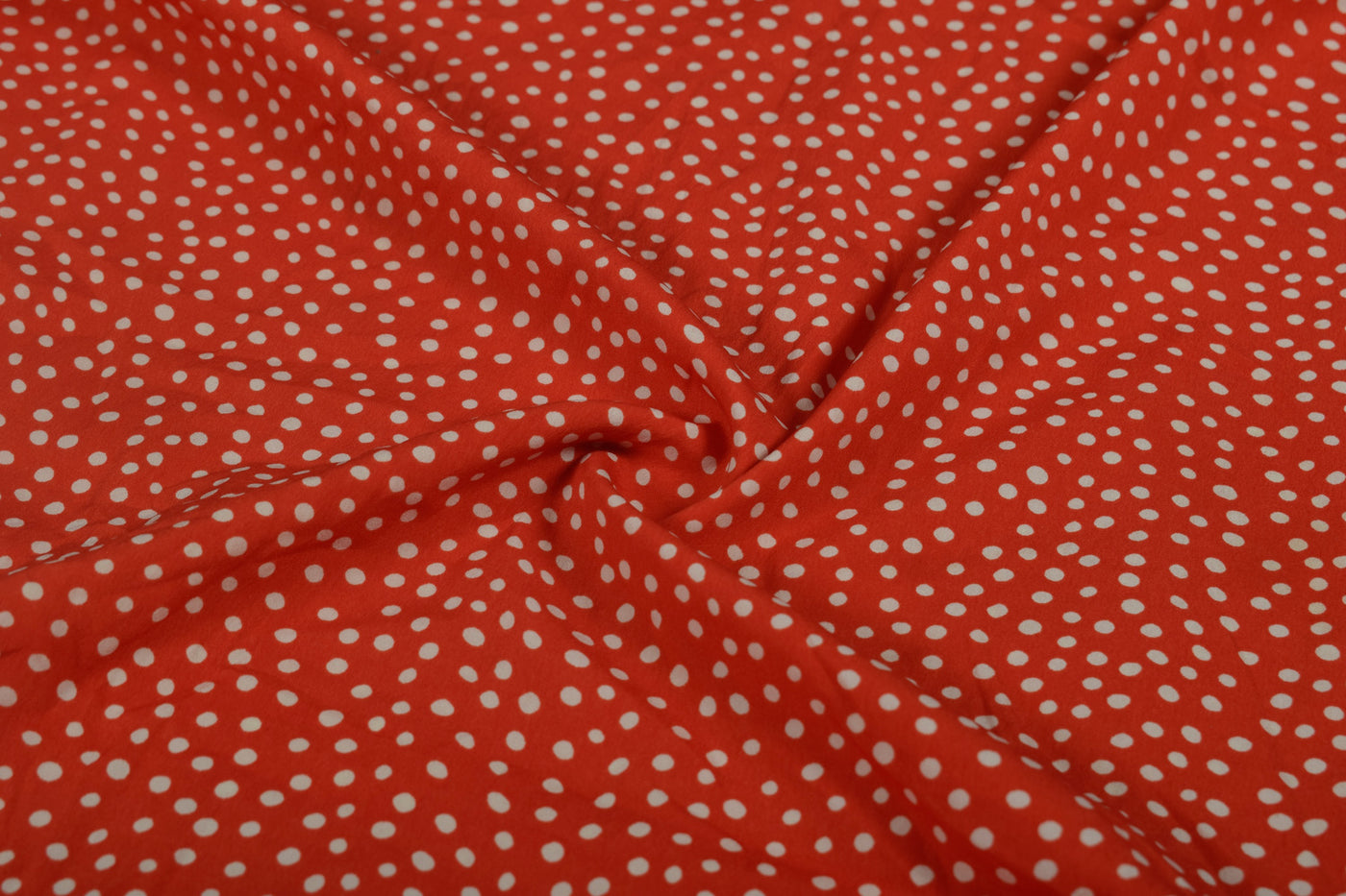 Orange Printed Crepe Fabric