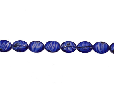 Dark Blue White Double Tone Designer Glass Beads