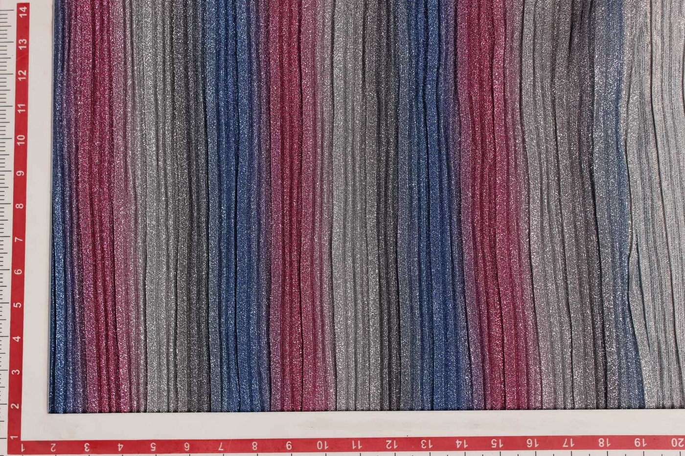 Multicolour Pleated Knit Fabric