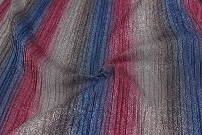 Multicolour Pleated Knit Fabric