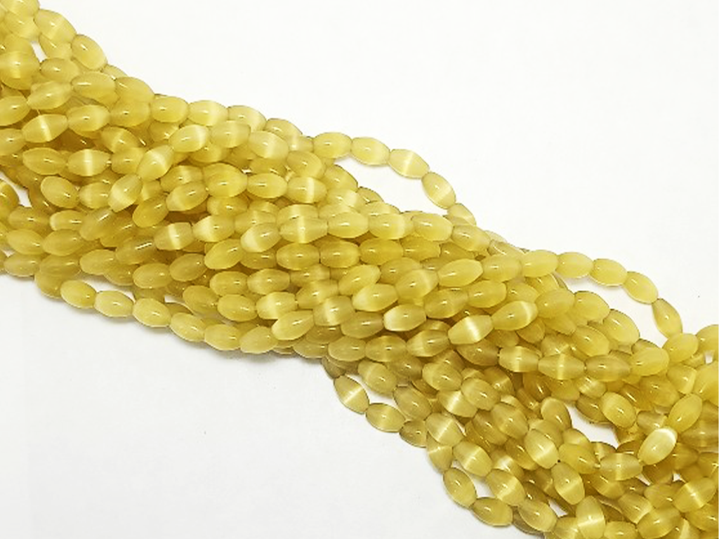 Yellow Monalisa Oval Stone Beads
