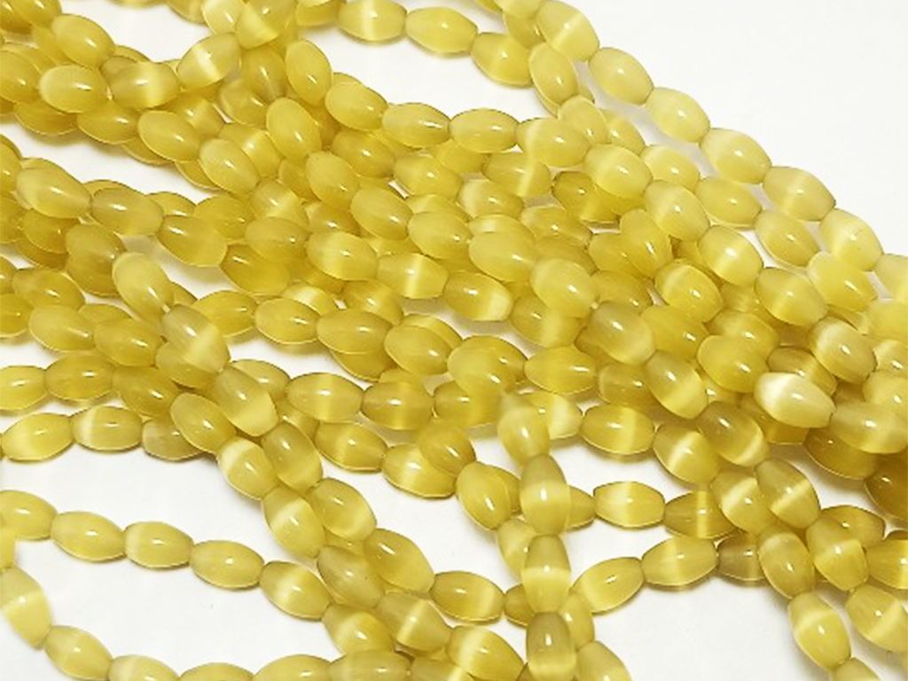 Yellow Monalisa Oval Stone Beads