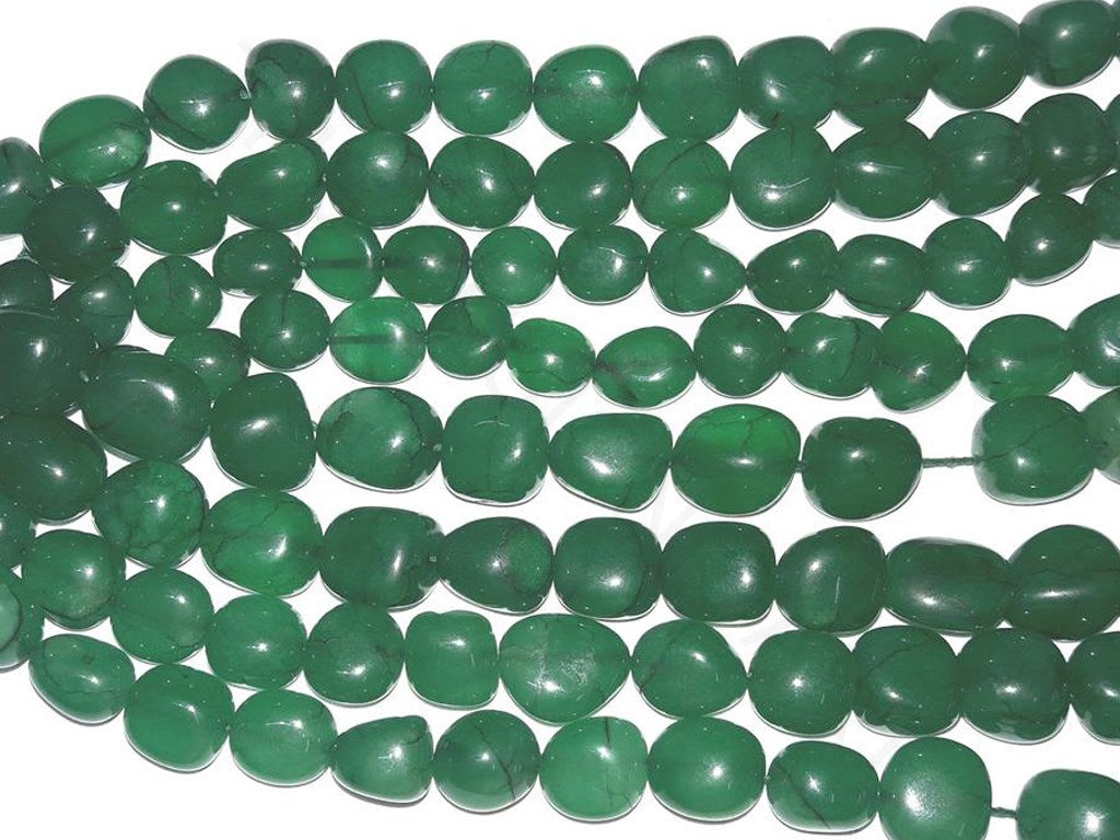 Dark Green Semi Precious Quartz Tumble Beads | The Design Cart (4333699072069)