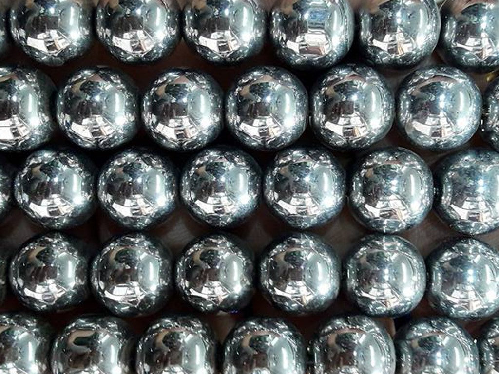 Silver Circular Glass Pearls | The Design Cart (4333699203141)