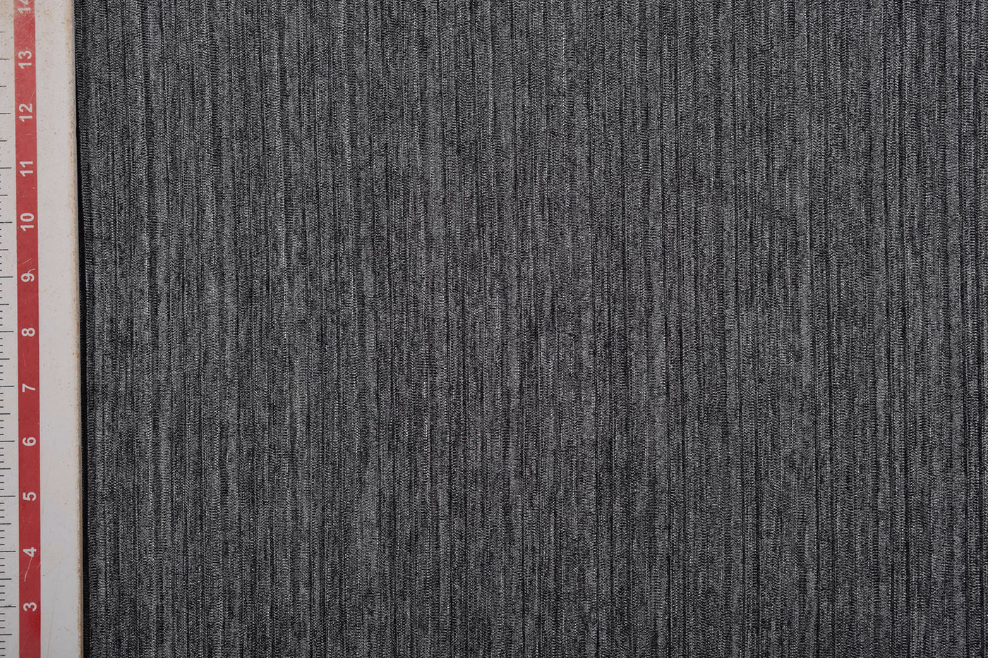 Dark Grey Plain Pleated Knit Fabric