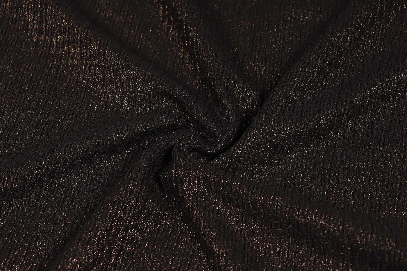 Black Foil Printed Crushed Knit Fabric