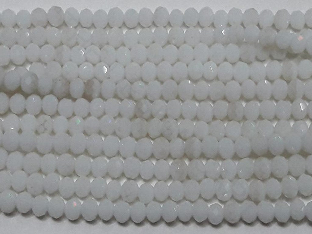 White Faceted Tyre Crystal Beads | The Design Cart (4333699432517)