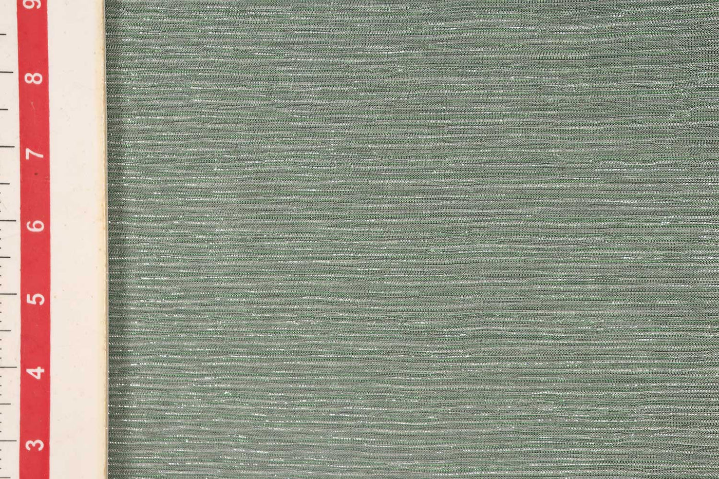 Light Green Pleated Lurex Knit Fabric