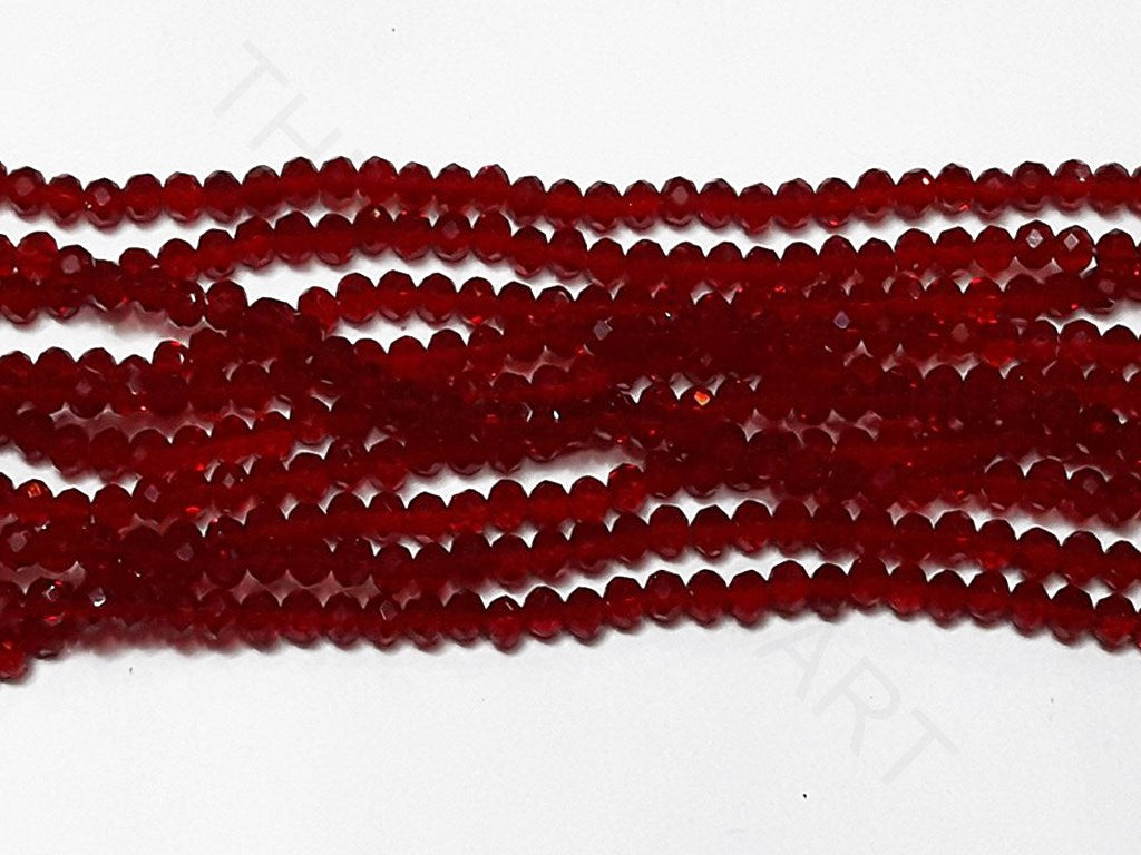 Red Faceted Tyre Crystal Beads | The Design Cart (4333699465285)