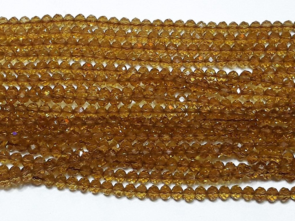 Yellow Faceted Tyre Crystal Beads | The Design Cart (4333699498053)