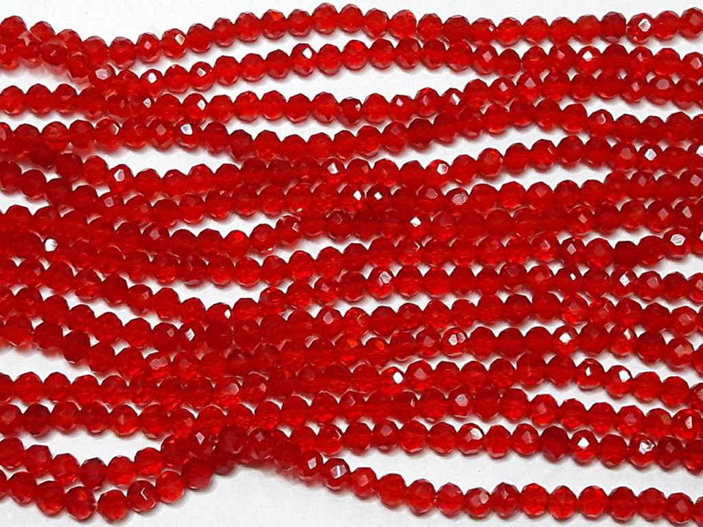 Bright Red Faceted Tyre Crystal Beads | The Design Cart (4333699530821)