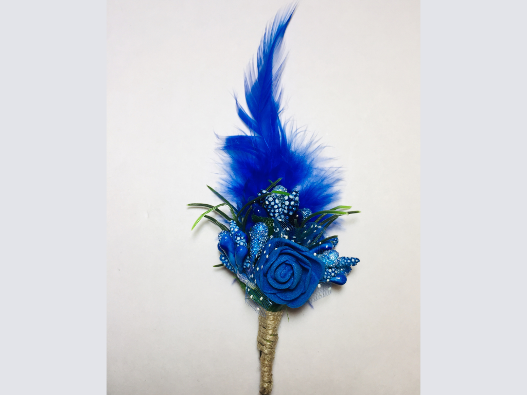 Blue Flower Designer Brooch