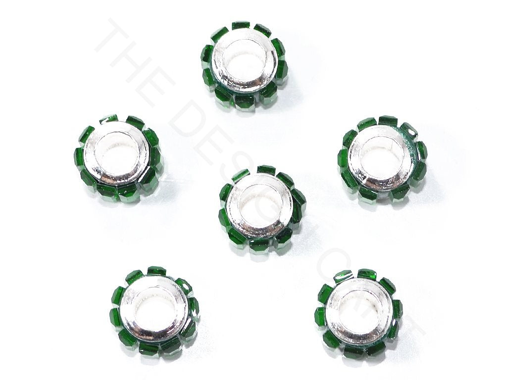 Green Spacer Beads with Glass Stones | The Design Cart (3840767819810)