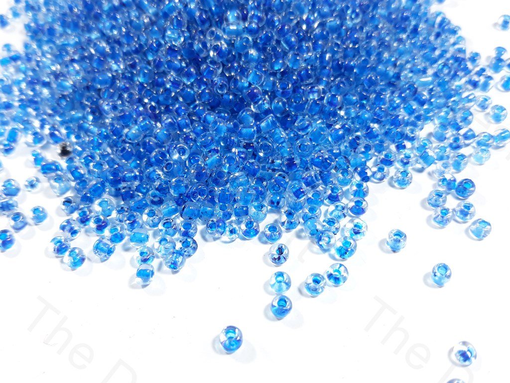 Aqua Blue Inside Colour Round Rocailles Seed Beads (1620430192674)