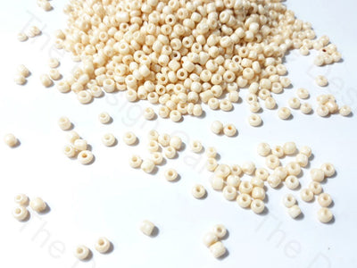 Cream / Off White Opaque Dyed Round Rocaille Seed Beads (1759392202786)