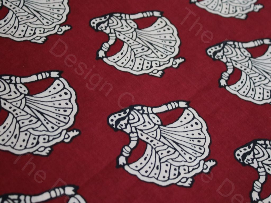 red-tribal-design-cotton-fabric