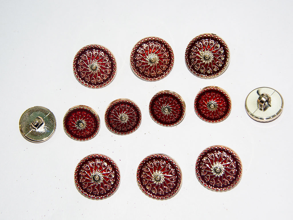 Red Designer Acrylic Suit Buttons