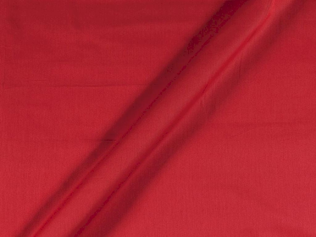 Coral Red Cotton Satin Plain Dyed Fabric