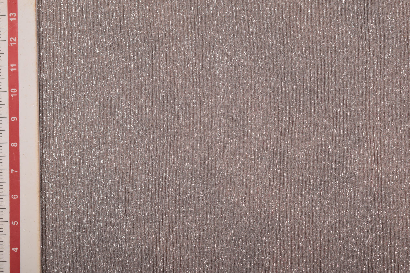 Light Brown Pleated Knit With Glitter Fabric