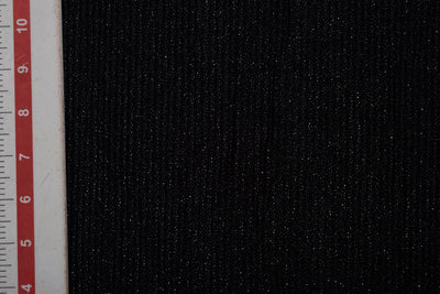 Black Pleated Glitter Knit Fabric