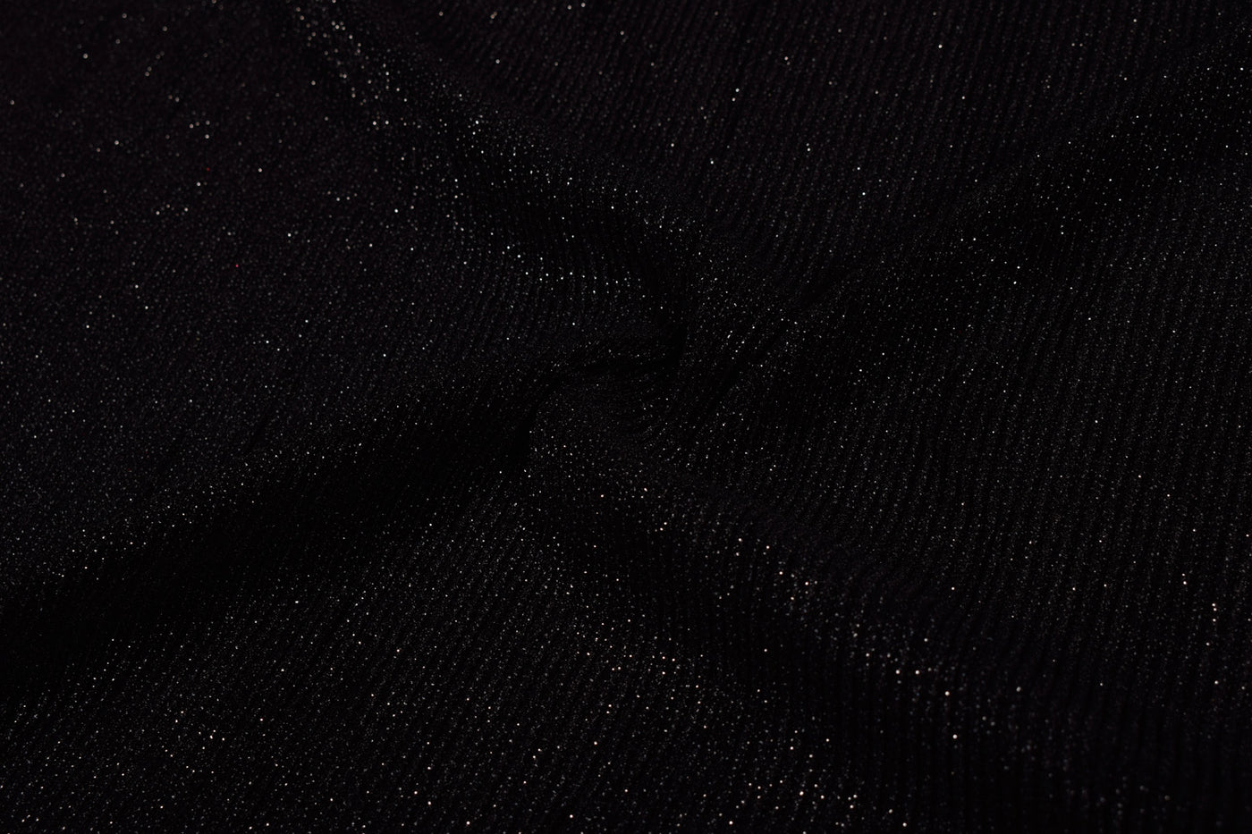 Black Pleated Glitter Knit Fabric