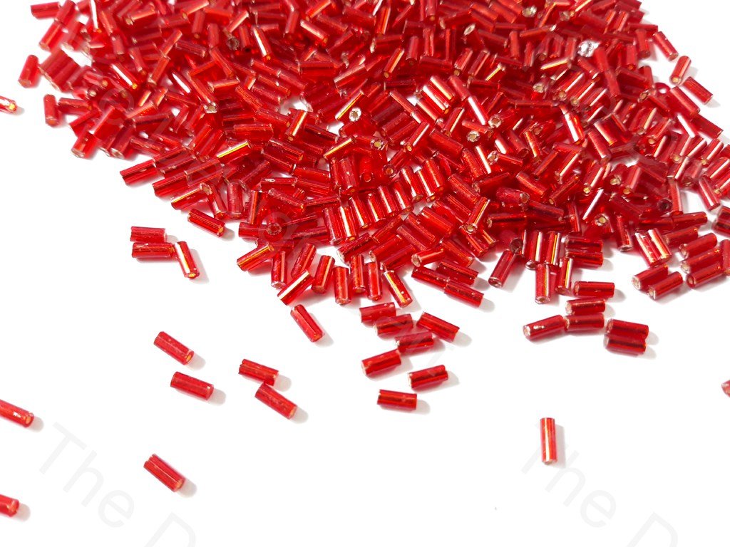 Red Silverline Bugle Seed Beads (1759392268322)