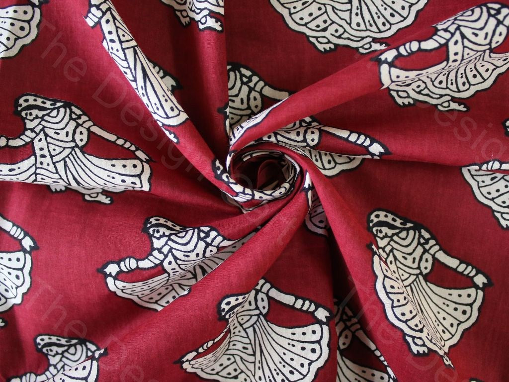 red-tribal-design-cotton-fabric