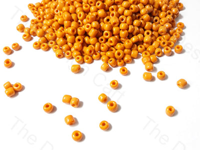 Orange Opaque Dyed Round Rocaille Seed Beads | The Design Cart (1759392301090)