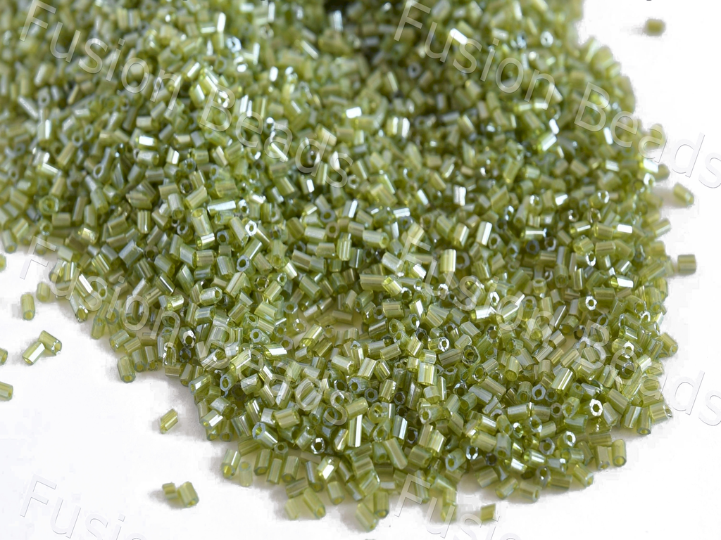 Transparent Luster Peridot / Olive Green 2 Cut Seed Beads (10635198355)