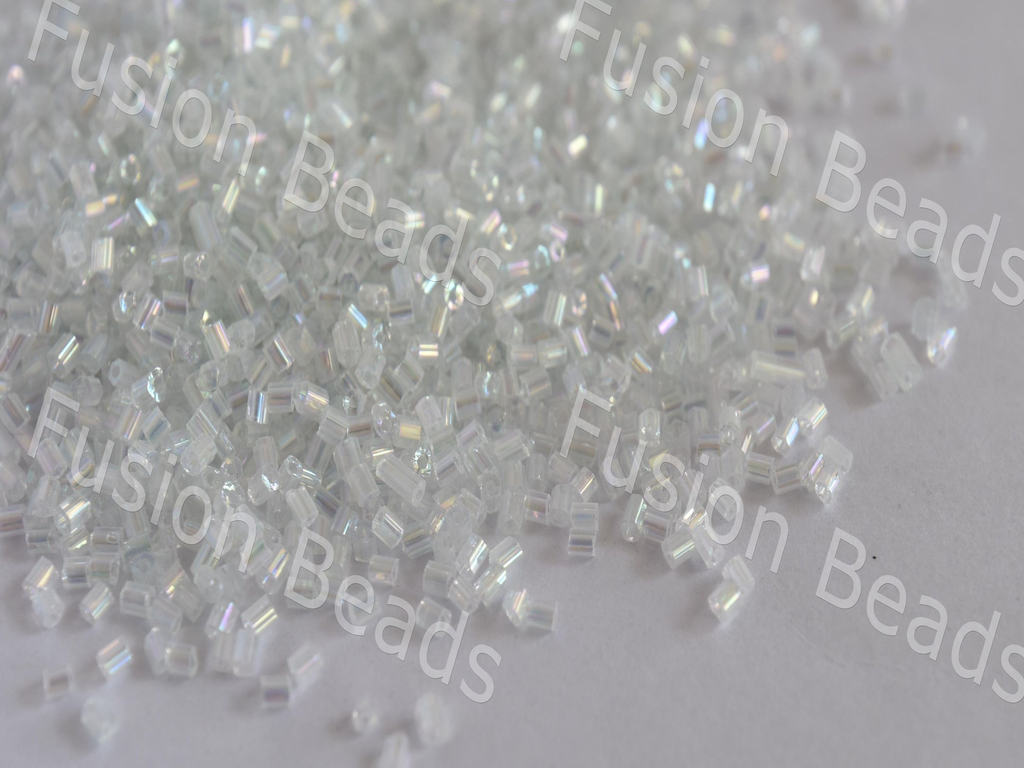 Transparent Rainbow White / Crystal 2 Cut Seed Beads (10635654099)