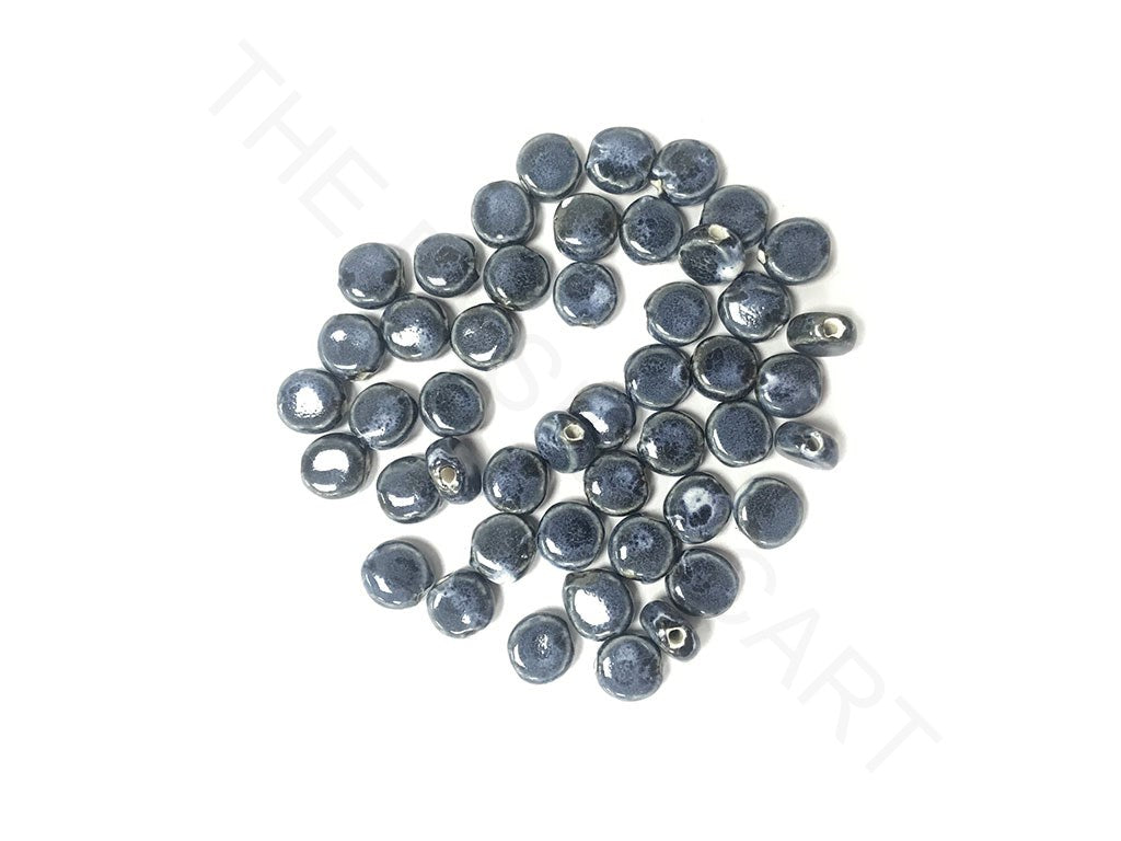 Dark Gray Disc Spherical Ceramic Beads (4323286614085)