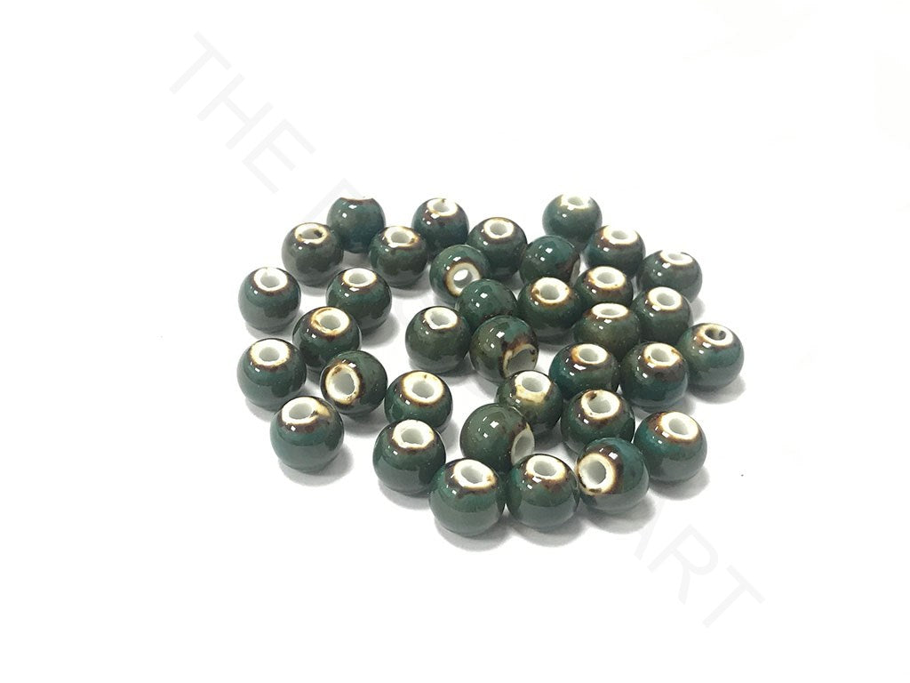 Dark Green Circular Ceramic Beads (4323286712389)