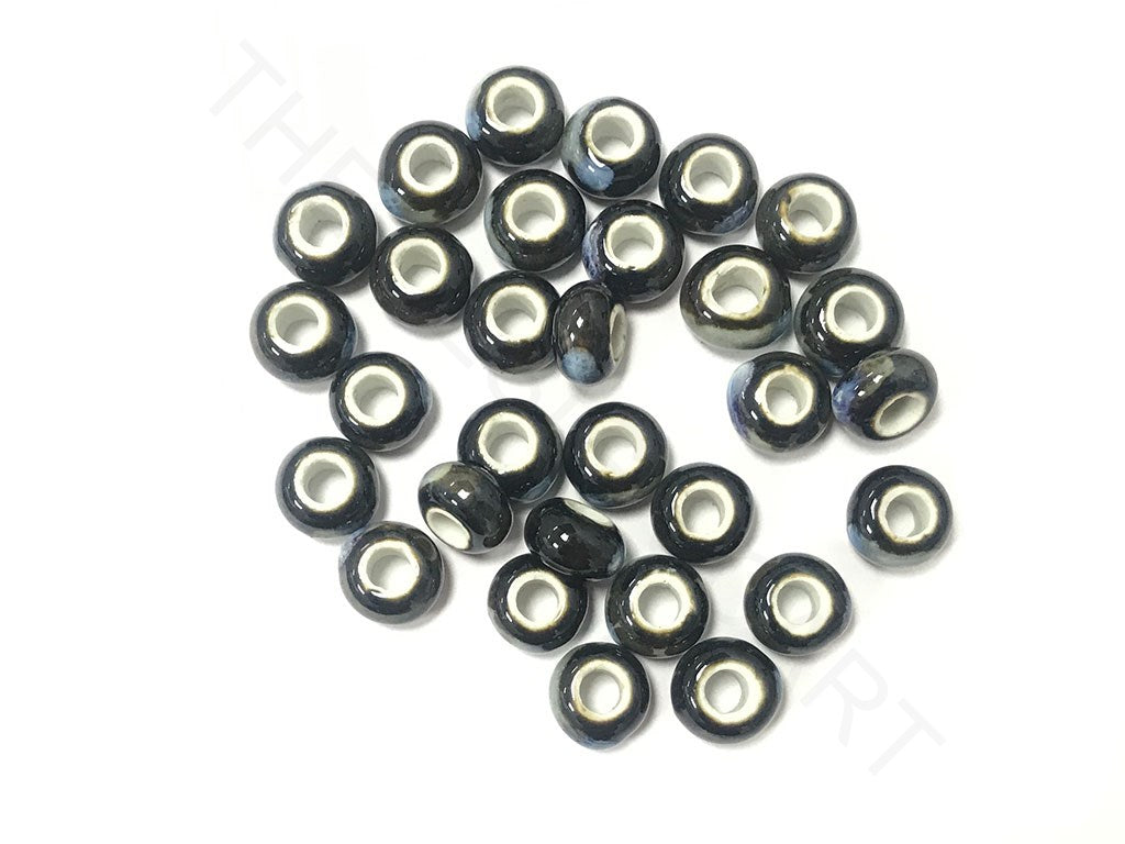 Black Disc Circular Ceramic Beads (4323286745157)