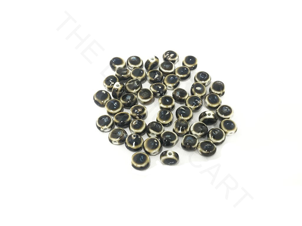 Black Disc Spherical Ceramic Beads (4323286908997)