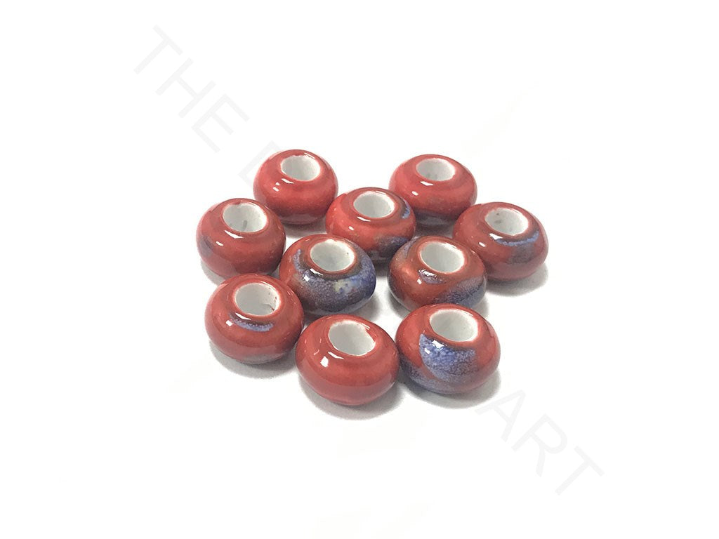 Red Disc Circular Ceramic Beads (4323287007301)
