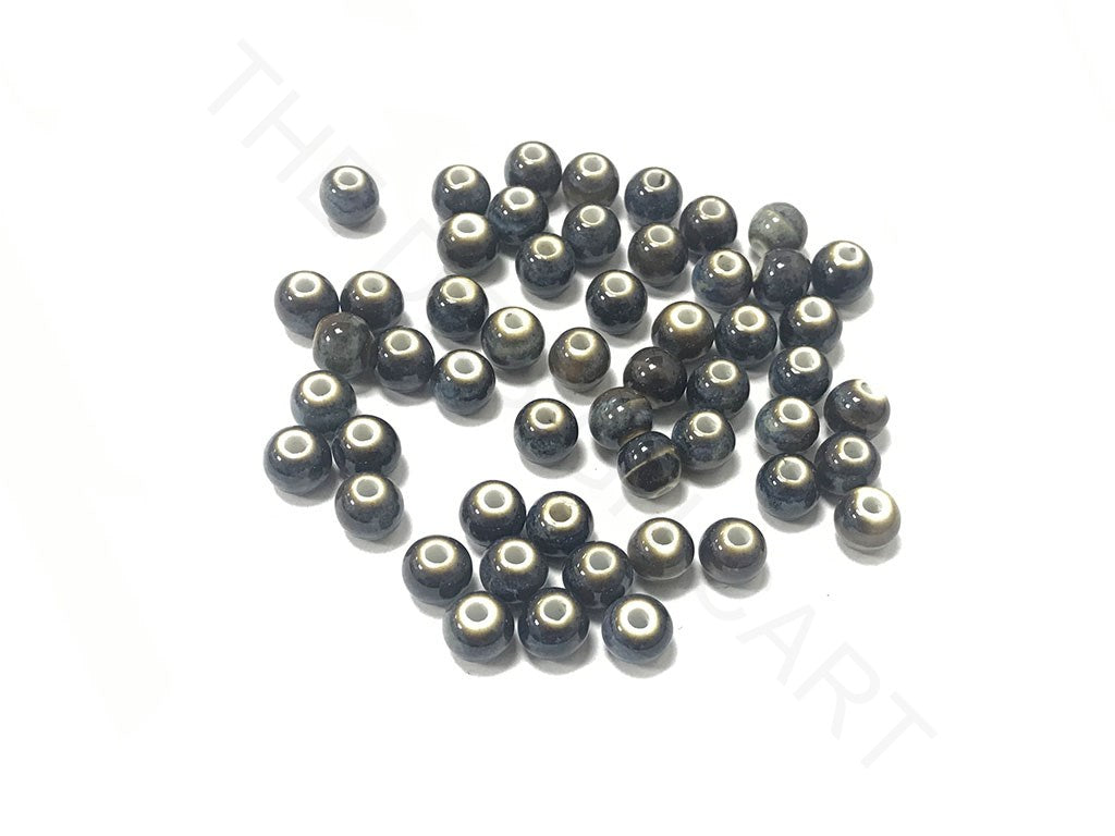 Black Circular 2 Ceramic Beads (4323287072837)