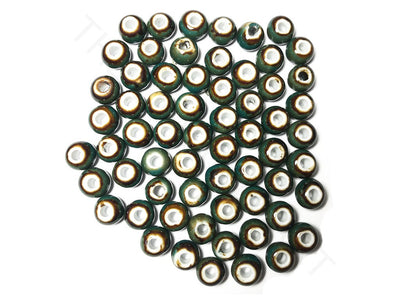 Dark Green Disc Circular Ceramic Beads (4323287171141)