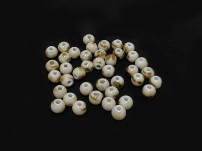 Beige Brown Circular Ceramic Beads (4323286220869)