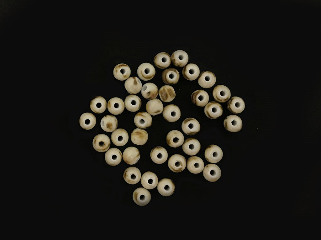 Beige Brown Circular Ceramic Beads (4323286220869)