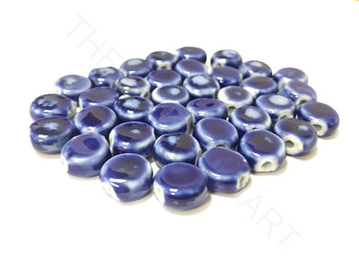 Dark Blue Disc Spherical Ceramic Beads (4323287203909)