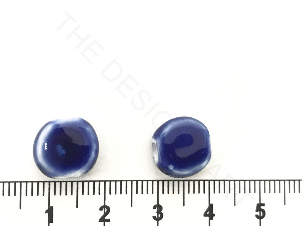 Dark Blue Disc Spherical Ceramic Beads (4323287203909)