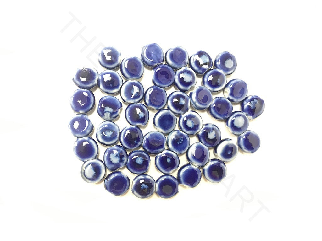 Dark Blue Disc Spherical Ceramic Beads (4323287203909)