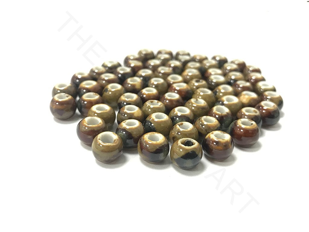 Brown Disc Circular Ceramic Beads (4323287269445)