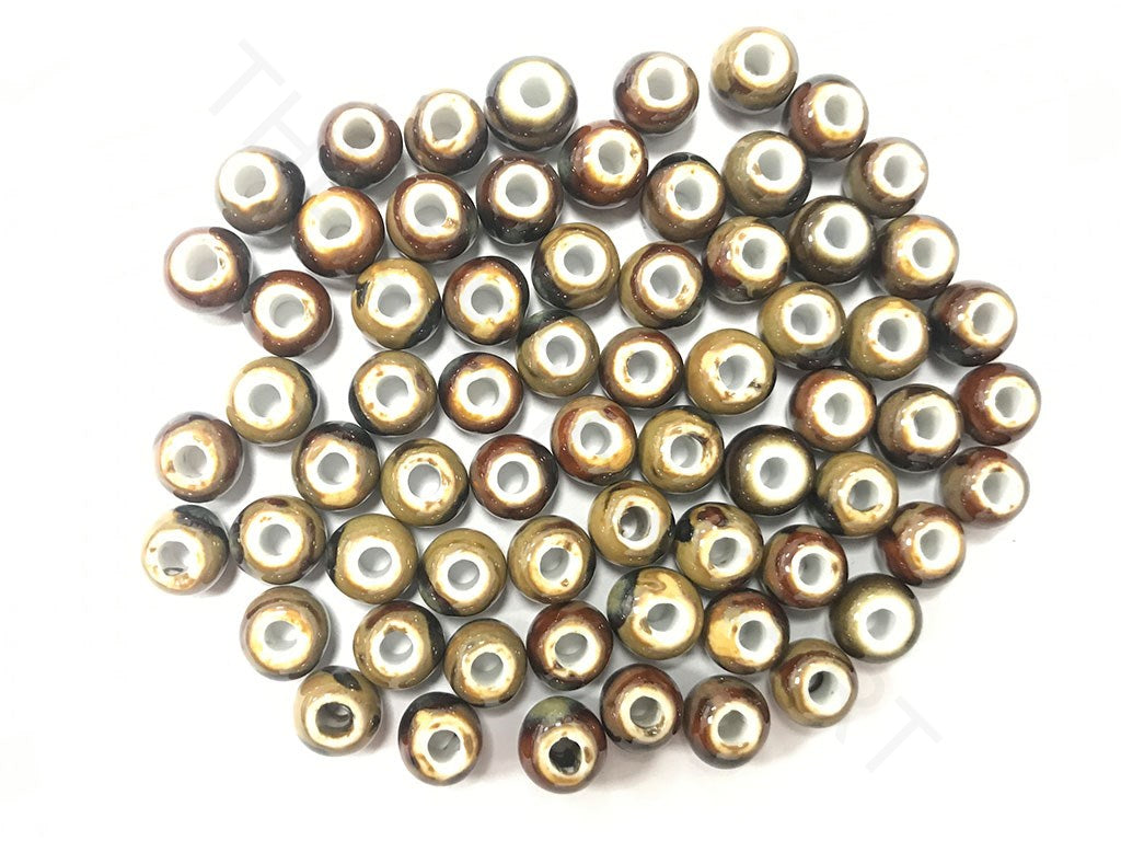 Brown Disc Circular Ceramic Beads (4323287269445)