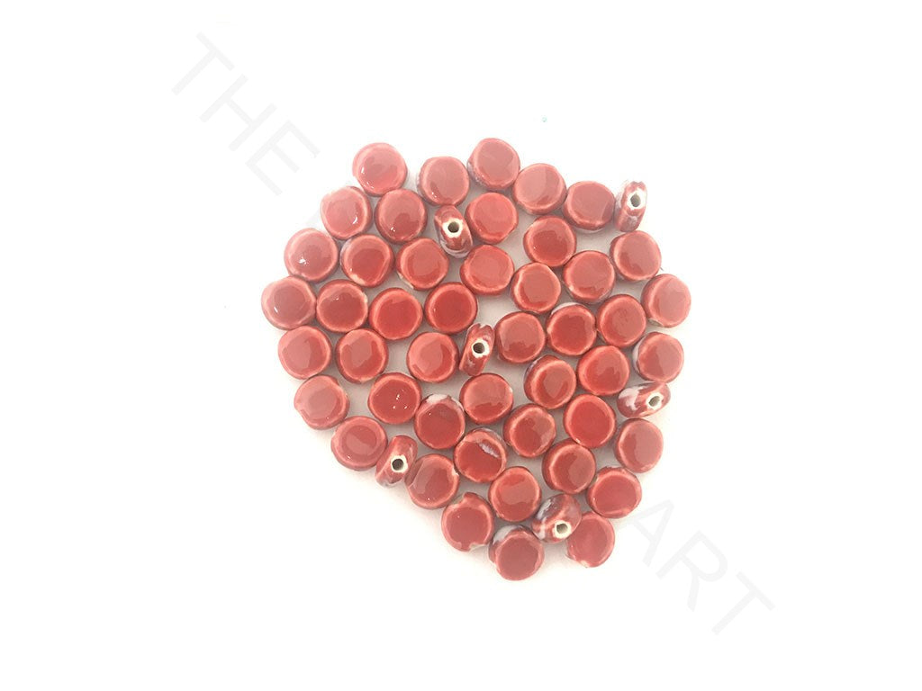 Red Disc Spherical Ceramic Beads (4323287564357)