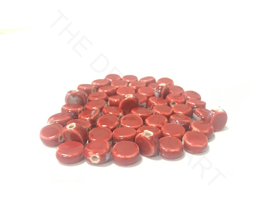 Red Disc Spherical Ceramic Beads (4323287564357)