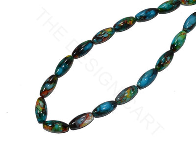 Blue Black Oval Glass Pearls | The Design Cart (3785179725858)