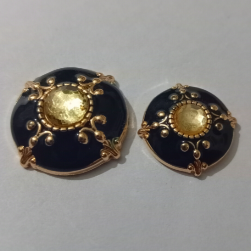 black-golden-traditional-design-stone-studded-metal-buttons